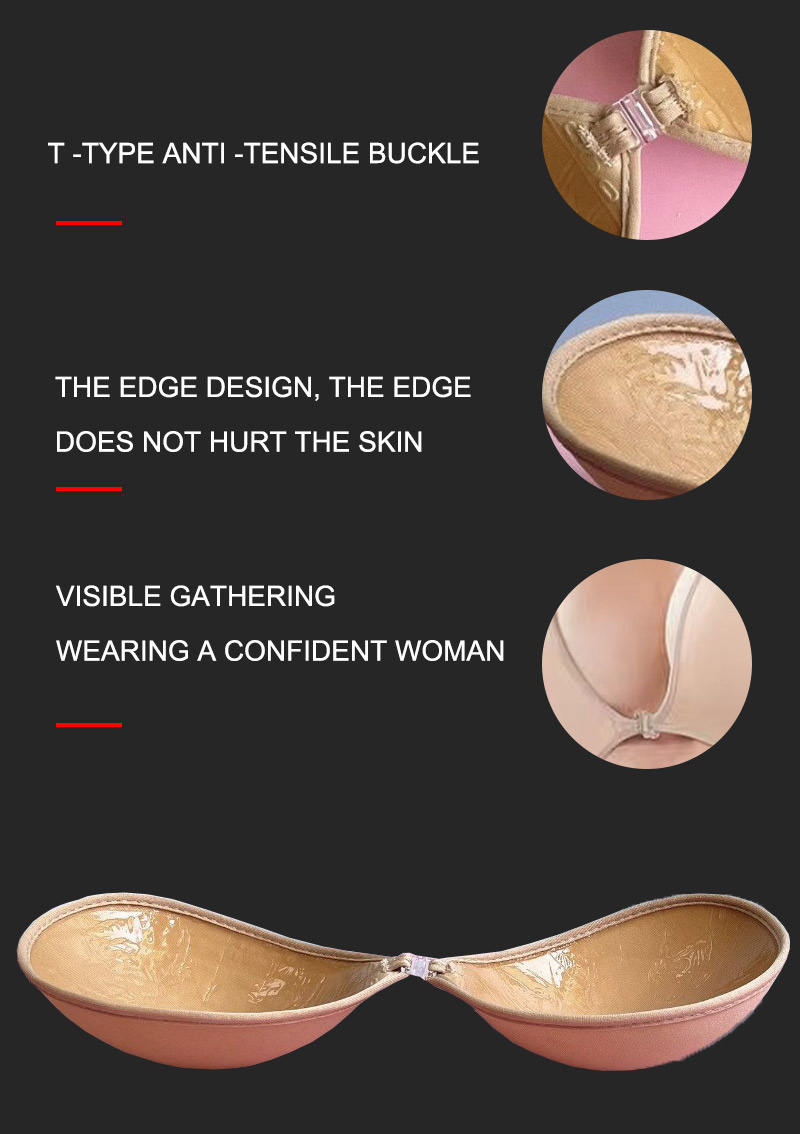 Invisible Fabric Bra Factory Wholesale Women Traceless Strapless Strong Stickness Silicone Adhesive Bra and Not Easy to Fall off