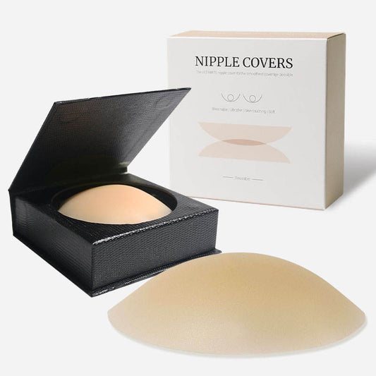 Nipple Covers 2 Pairs-Seamless and Sheer Adhesive Silicone Nipple Pasties for Women Reusable, Sticky Breast Petals