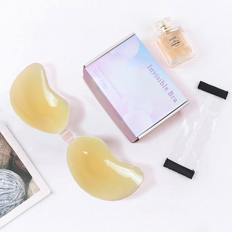 Hot Sale Underwear Traceless Strapless Adhesive Silicone Matte Sticky Bra for Women's Breast Silicone Nipple Cover