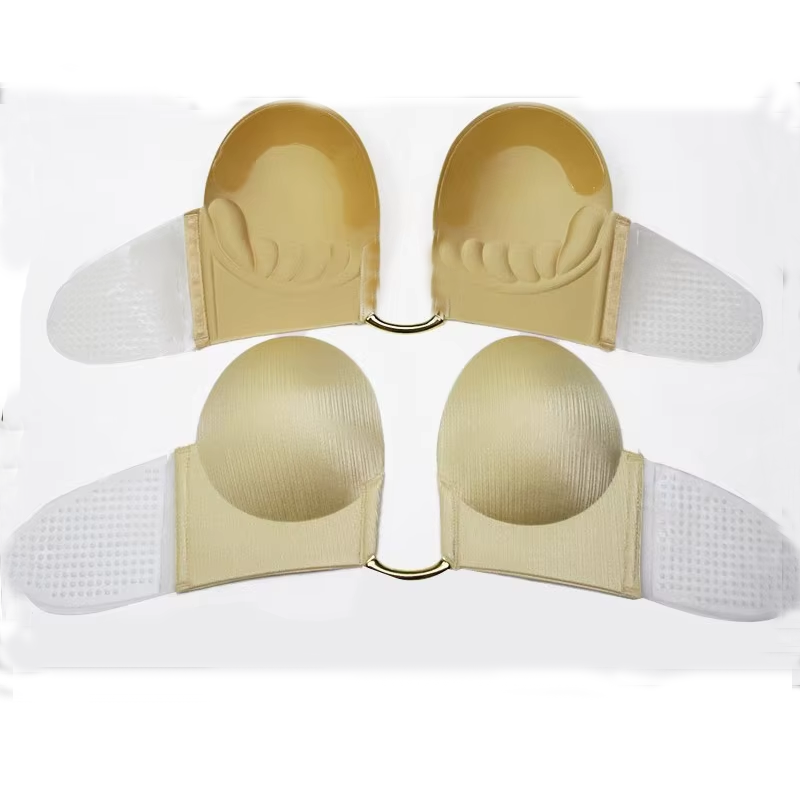 Half Moon Curve Design Invisible Fashion Bra for Fashion Wear Women's Strong Gather Push up Brassiere Invisible