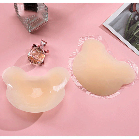 Nipple Cover Factory Odm/oem Women's Backless and Traceless Strong Stickness Panda Shape Push up Silicone Nipple Cover