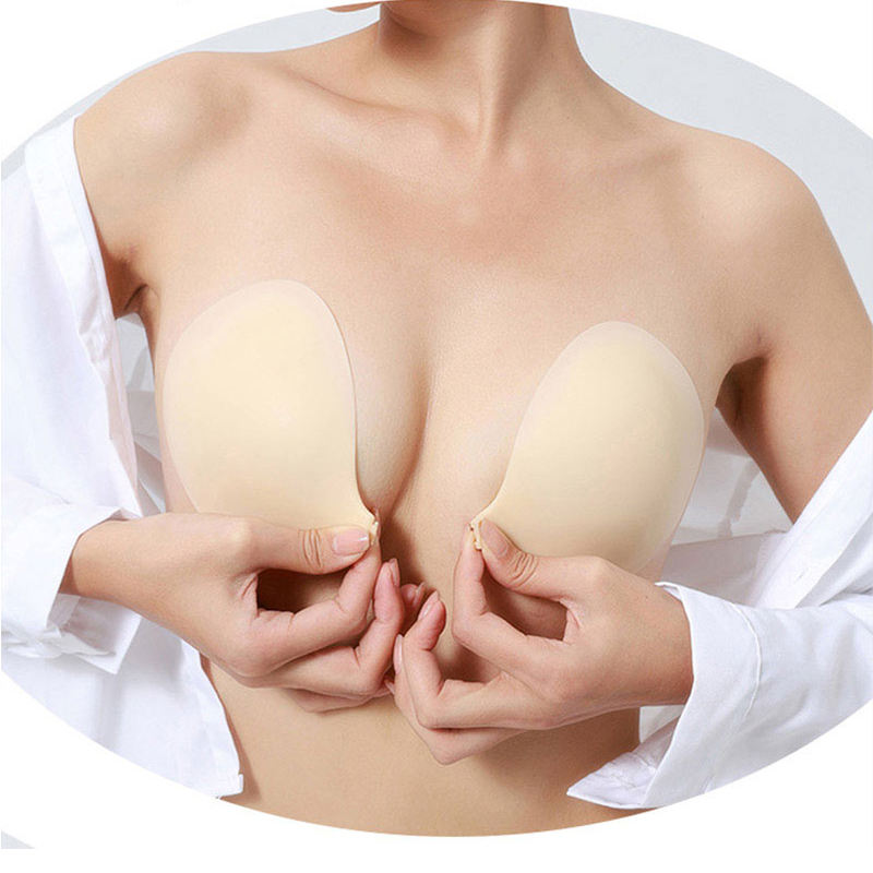 Wholesale Soft Washable Silicone Nipple Pad Women's Backless and Traceless mango Shape Attachment Adhesive Silicone Bra Sticker