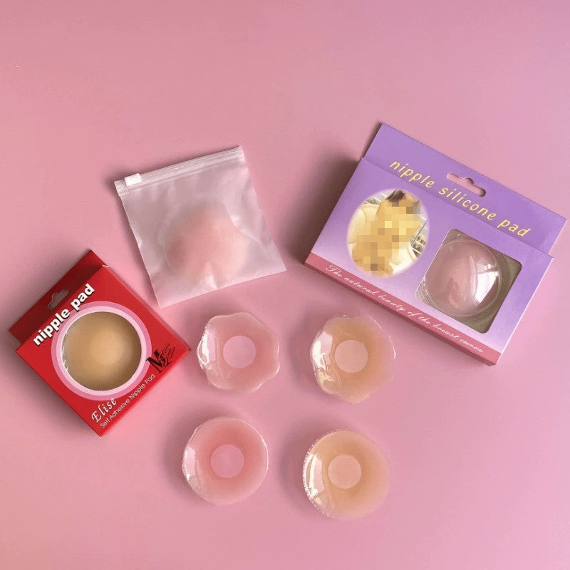 Skin Tone Reusable Silicone Nipple Covers Invisible Adhesive Pasties for Women Nipple Pads Under Dress Lingerie Accessories