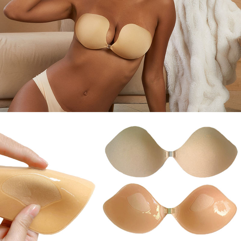 Invisible Bra Manufacturer Hot Sale Sticky Bra Suitable for Dresses Backless Underwear Women's Gather Invisible Adhesive Bra