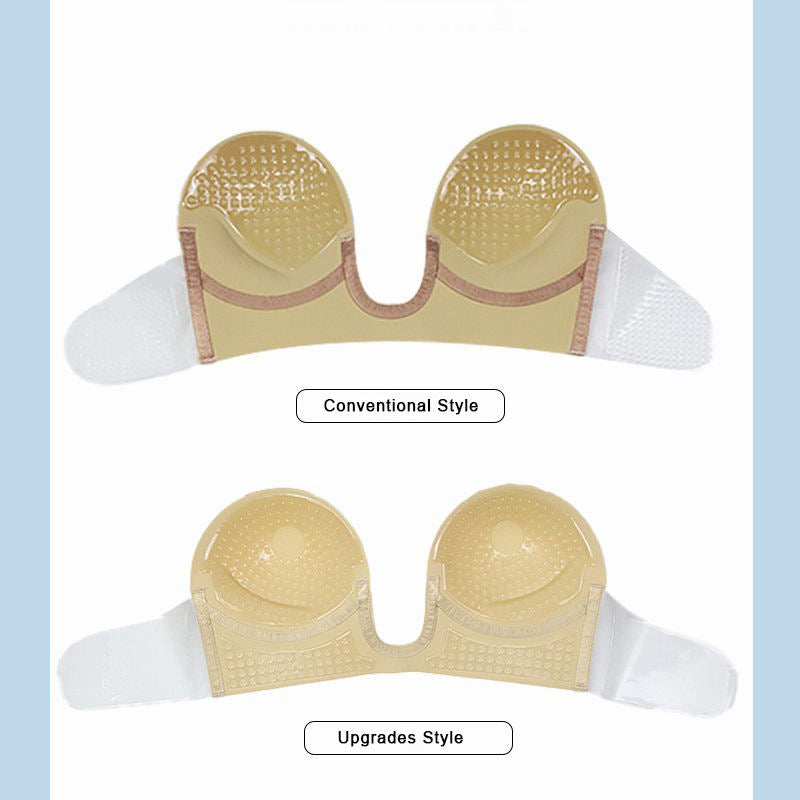 Invisible Women Bra Suitable for Fashion Wear Strapless and Backless Reusable Strong Stickiness Invisible Gather Bra for Fabric