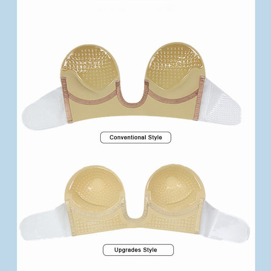 Invisible Women Bra Suitable for Fashion Wear Strapless and Backless Reusable Strong Stickiness Invisible Gather Bra for Fabric