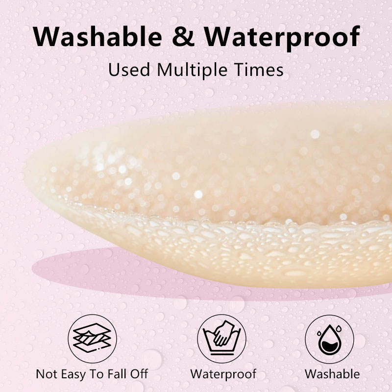 Nipple Covers 2 Pairs-Seamless and Sheer Adhesive Silicone Nipple Pasties for Women Reusable, Sticky Breast Petals