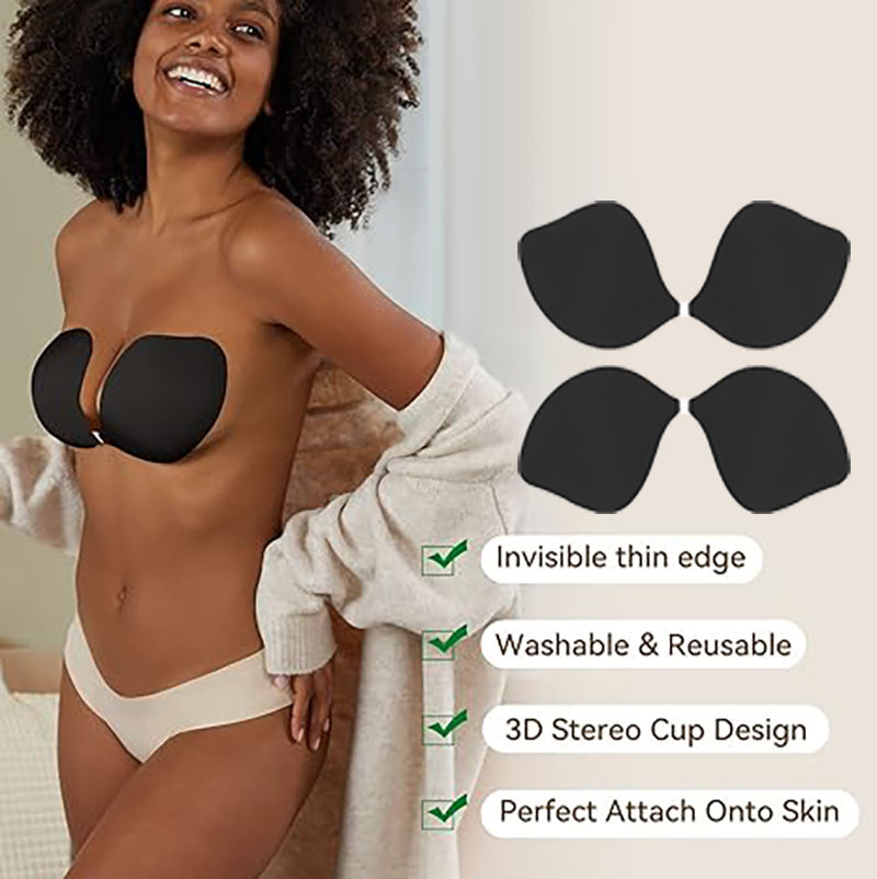 Manufacturer Hot Sale Sticky Bra Suitable for Dresses Backless Underwear Women's Gather Invisible Adhesive Bra