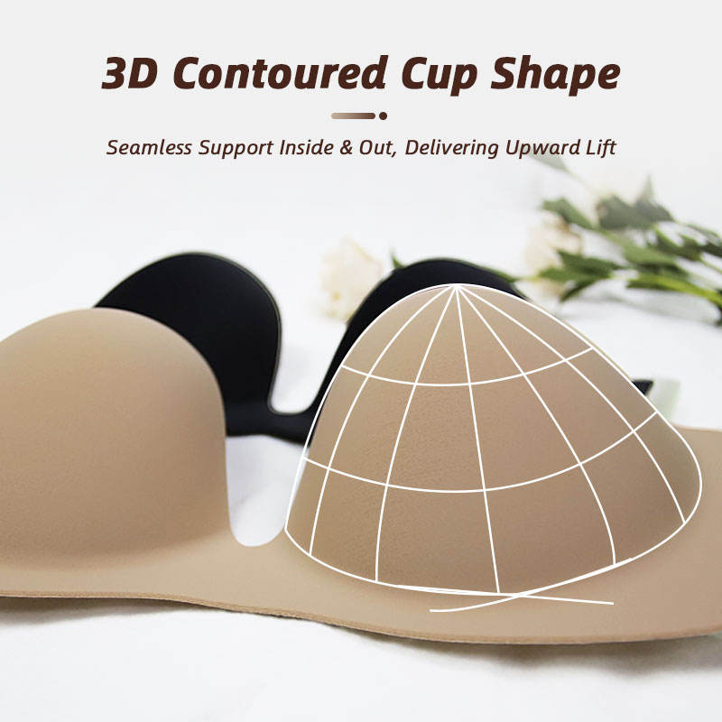 New Arrival Invisible Deep V Backless Strapless Push up Adhesive Bra Lightweight Cleavage Enhancement Sticky Bras for Women