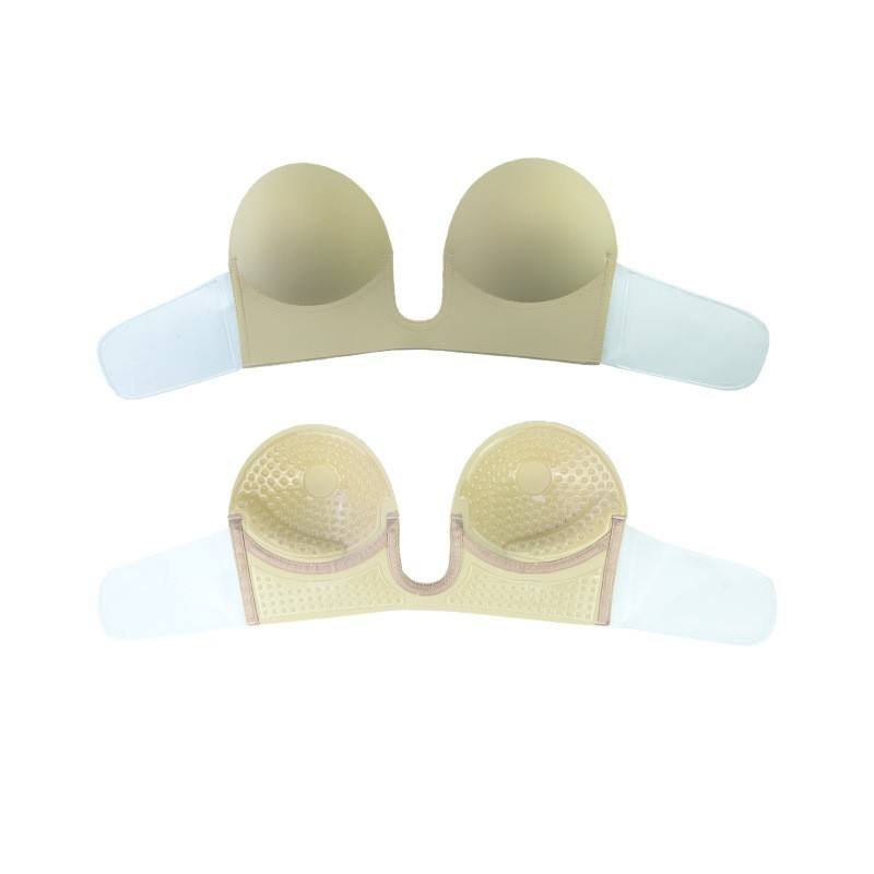 Invisible Women Bra Suitable for Fashion Wear Strapless and Backless Reusable Strong Stickiness Invisible Gather Bra for Fabric