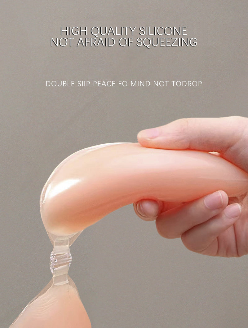 Reusable Silicone Super Sticky Backless Silicone Gel Seamless Push up Invisible Breast Lift Bra