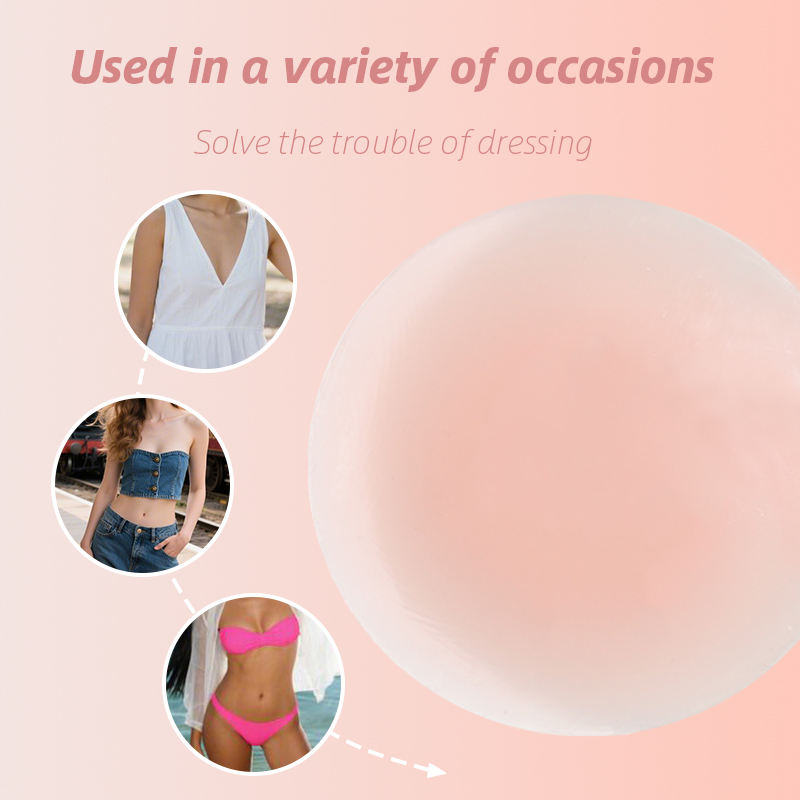 Skin Tone Reusable Silicone Nipple Covers Invisible Adhesive Pasties for Women Nipple Pads Under Dress Lingerie Accessories