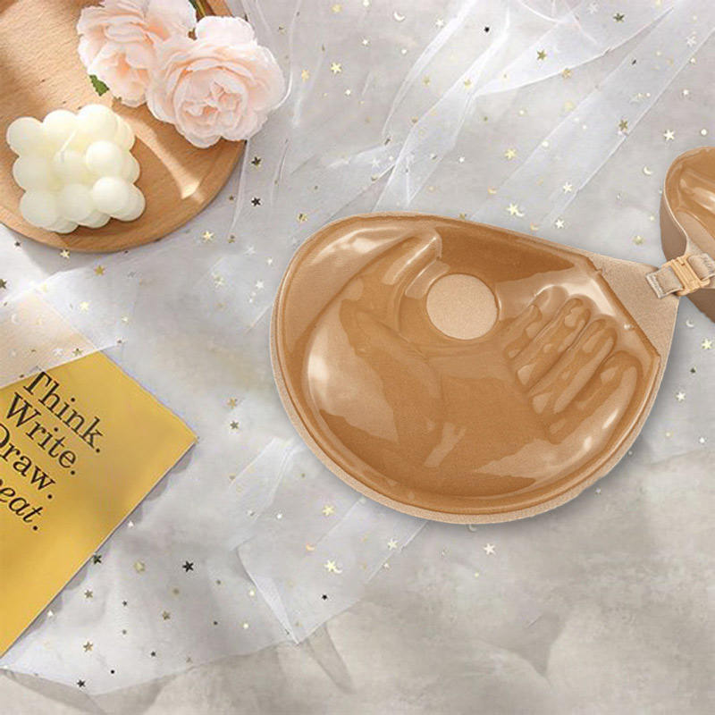 Customizable Tiktok Hot Sale Women's 3cm Thickness Palm Shape Sticky Bra Strapless and Gather Traceless Invisible Adhesive Bra