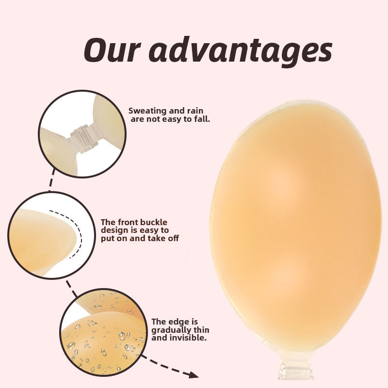 2026 Wholesale Nude Color Push up Adhesive Bra Strapless Backless Invisible Silicone Bra for Wedding Party Wear