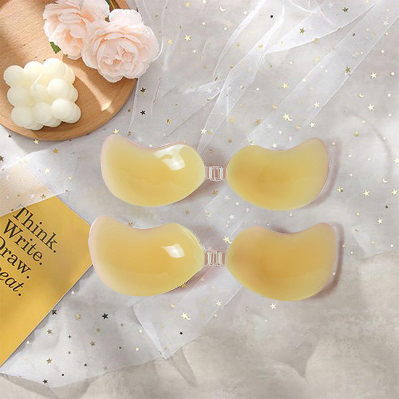 2026 Wholesale Nude Color Push up Adhesive Bra Strapless Backless Invisible Silicone Bra for Wedding Party Wear