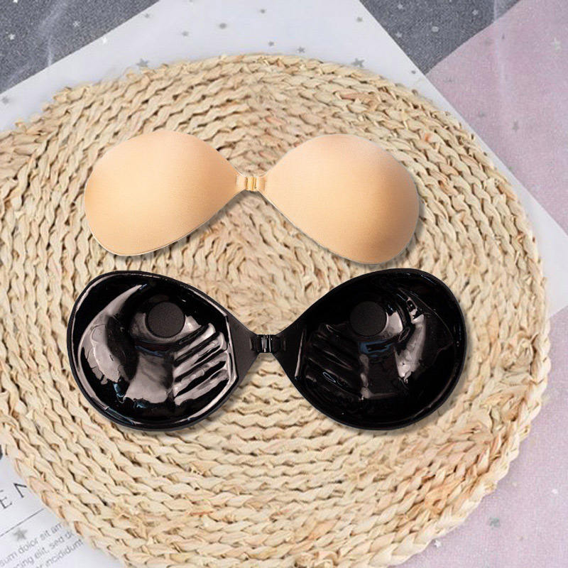 Customizable Tiktok Hot Sale Women's 3cm Thickness Palm Shape Sticky Bra Strapless and Gather Traceless Invisible Adhesive Bra