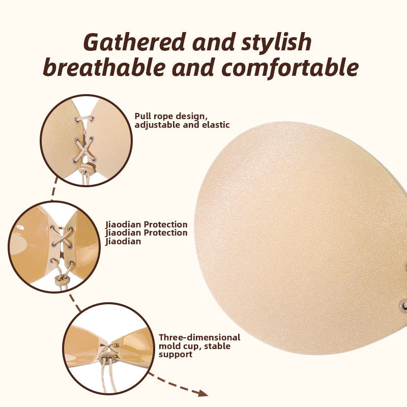 Invisible Self Adhesive Bra Strapless Backless Seamless Silicone Bra Push up Sticky Bra for Women Reusable Nipple Covers