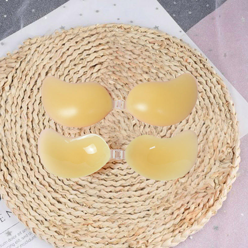 Hot Sale Underwear Traceless Strapless Adhesive Silicone Matte Sticky Bra for Women's Breast Silicone Nipple Cover