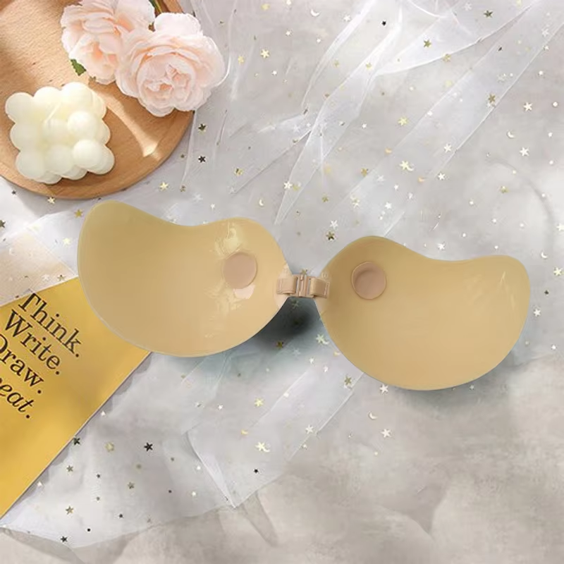 Women Breast Pasties With Custom Packaging Reusable Matte Bra Adhesive Invisible Seamless Opaque Fabric Thickened Nipple Cover