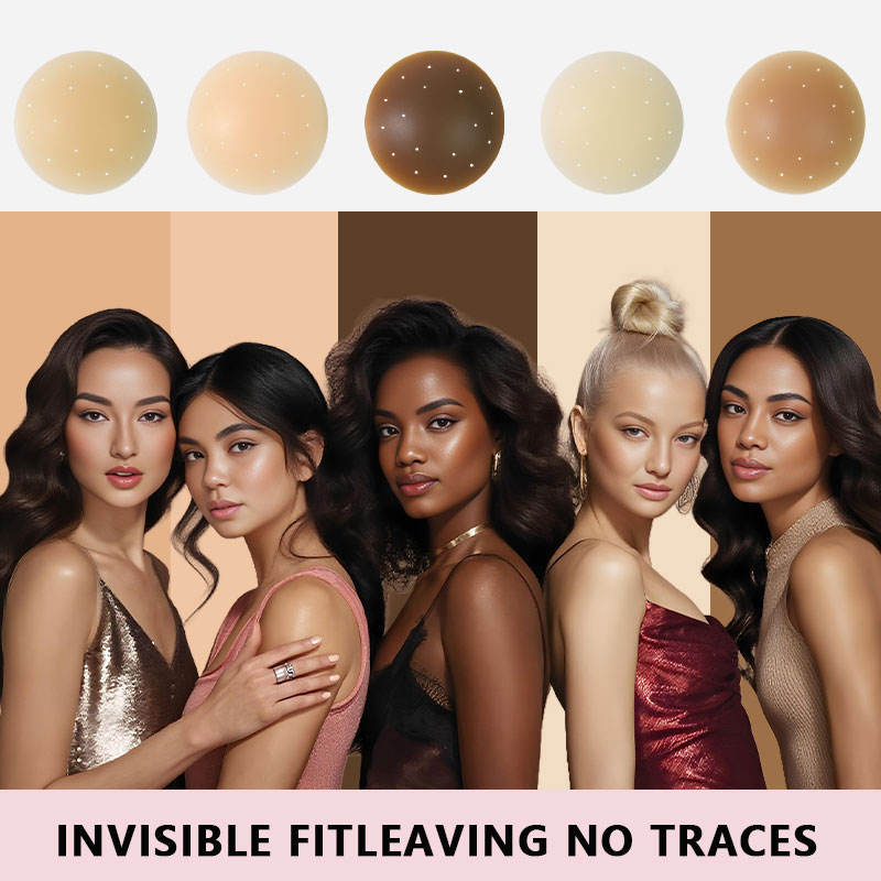 Ultra Thin Matte Silicone Nipple Pasties Reusable Skin Color Invisible Nipple Covers for Women Comfortable Padded Adhesive