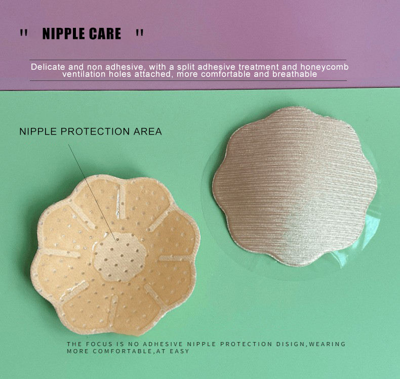 Hot Sale Flower / Roundness Type Invisible Women Bra Brushed Strapless and Backless Nipple Cover Suitable for Leisure Occasions