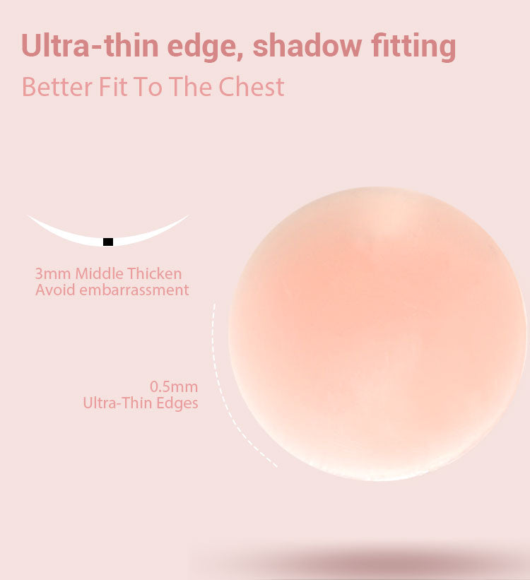 Skin Tone Reusable Silicone Nipple Covers Invisible Adhesive Pasties for Women Nipple Pads Under Dress Lingerie Accessories