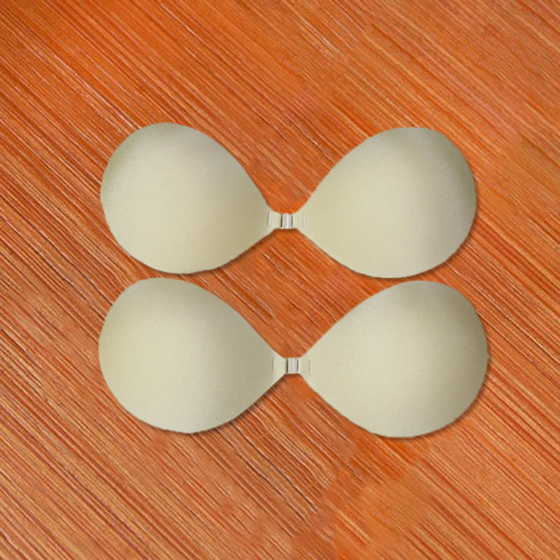 Customizable Tiktok Hot Sale Women's 3cm Thickness Palm Shape Sticky Bra Strapless and Gather Traceless Invisible Adhesive Bra
