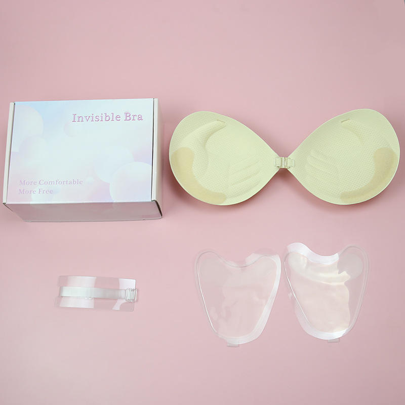 Wholesale High Quality Detachable Design Invisible Bra for Fashion Wear Women Gather to Breast Backless Invisible Adhesive Bra