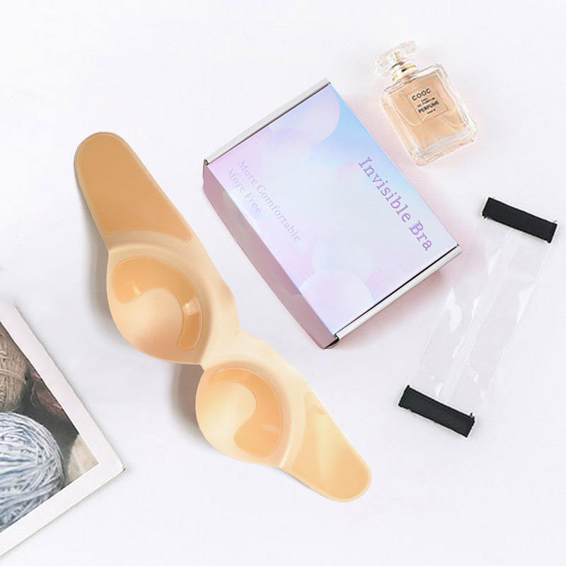 One Piece Bra Shape Women Sticky Bra for Fashion Wear Strapless and Backless Women's Strong Gather Invisible Adhesive Bra