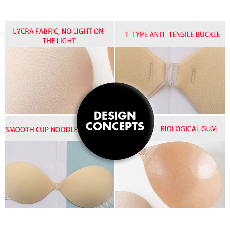 In Stock Hot Sale Women's Sticky Bra of Wear a to C for Small Breast Women Strong Stickiness Adhesive Brassiere Invisible