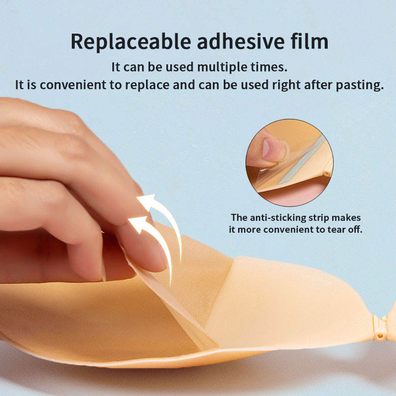 Wholesale Soft Washable Silicone Nipple Pad Women's Backless and Traceless mango Shape Attachment Adhesive Silicone Bra Sticker
