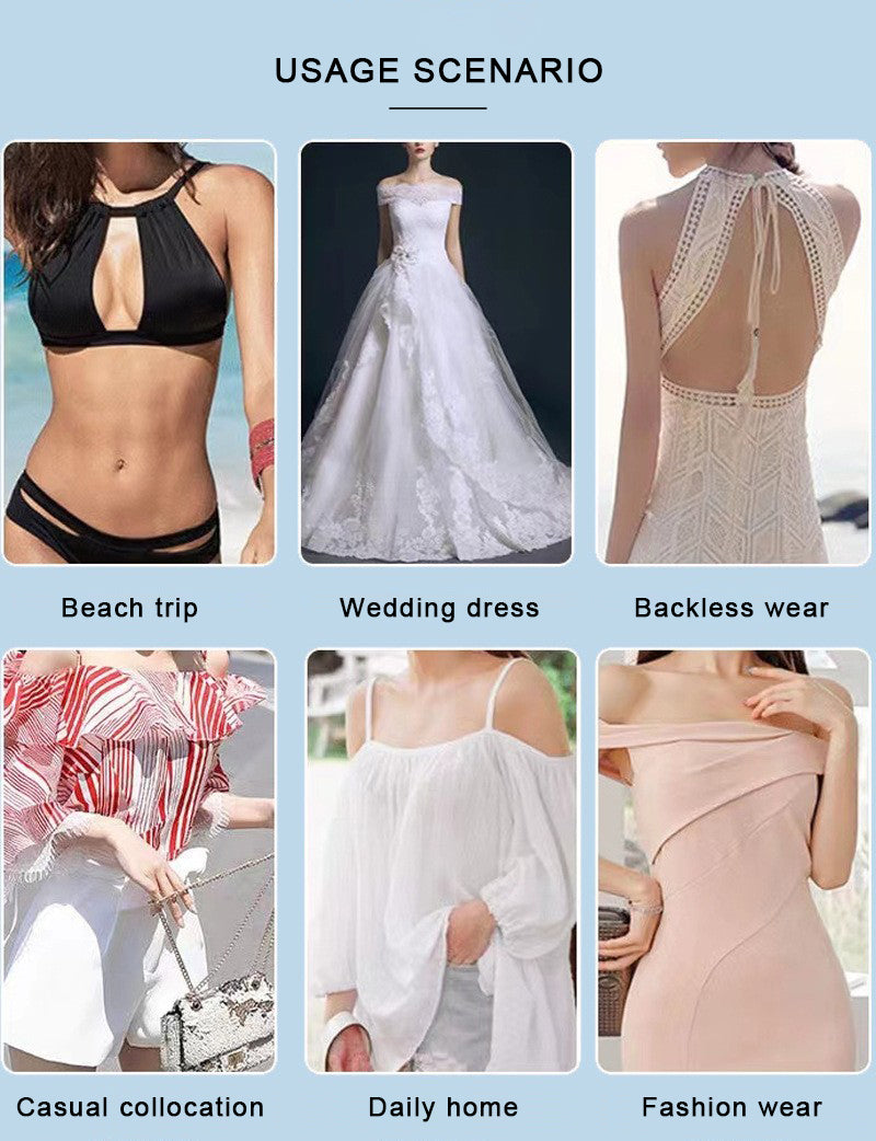 Custom E-commerce Platform Hot Sell Strapless and Good Skin Fit Self Adhesive Cordless Tape Invisible Bra for Fashion Wear