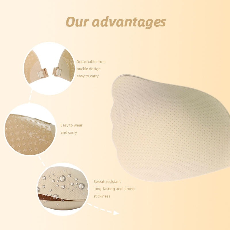 Custom Logo Silicone Sticky Bra for Women Wholesale Wing Invisible Bra Strapless Backless Adhesive Push up Bra With Front Clasp