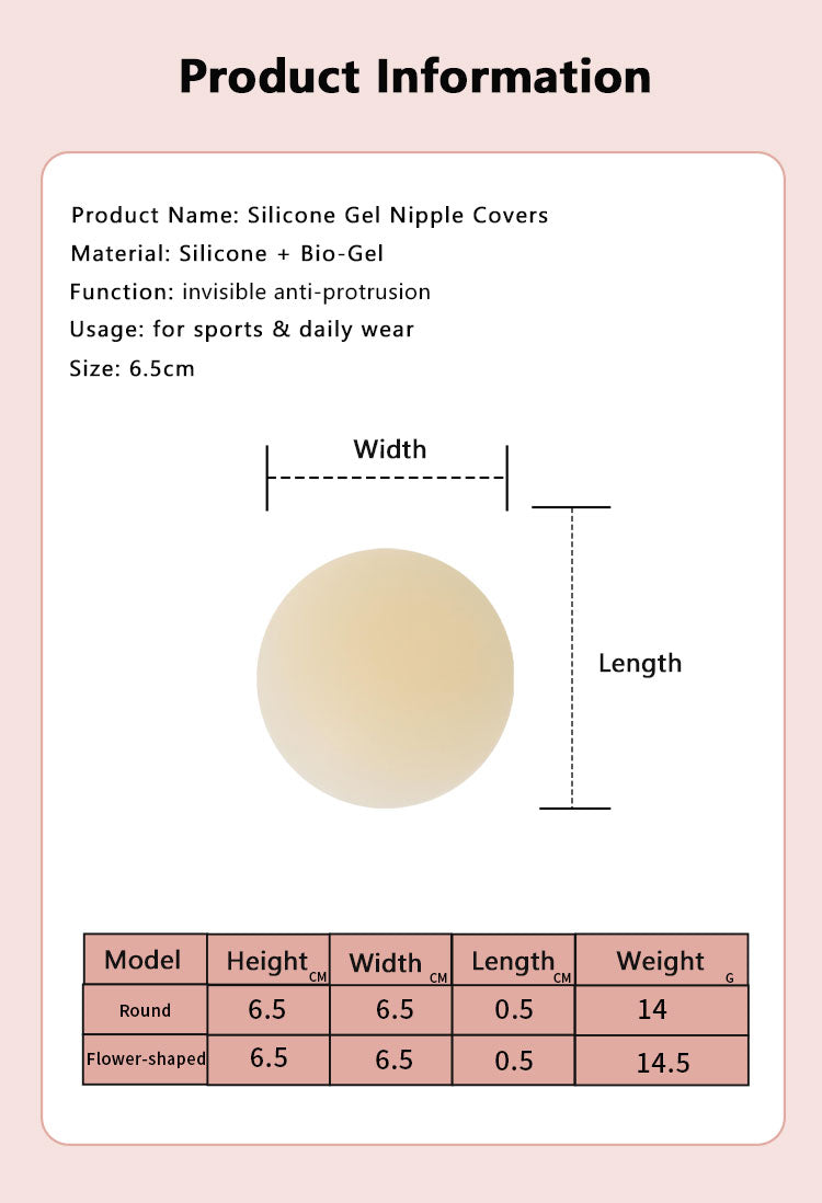 Skin Tone Reusable Silicone Nipple Covers Invisible Adhesive Pasties for Women Nipple Pads Under Dress Lingerie Accessories
