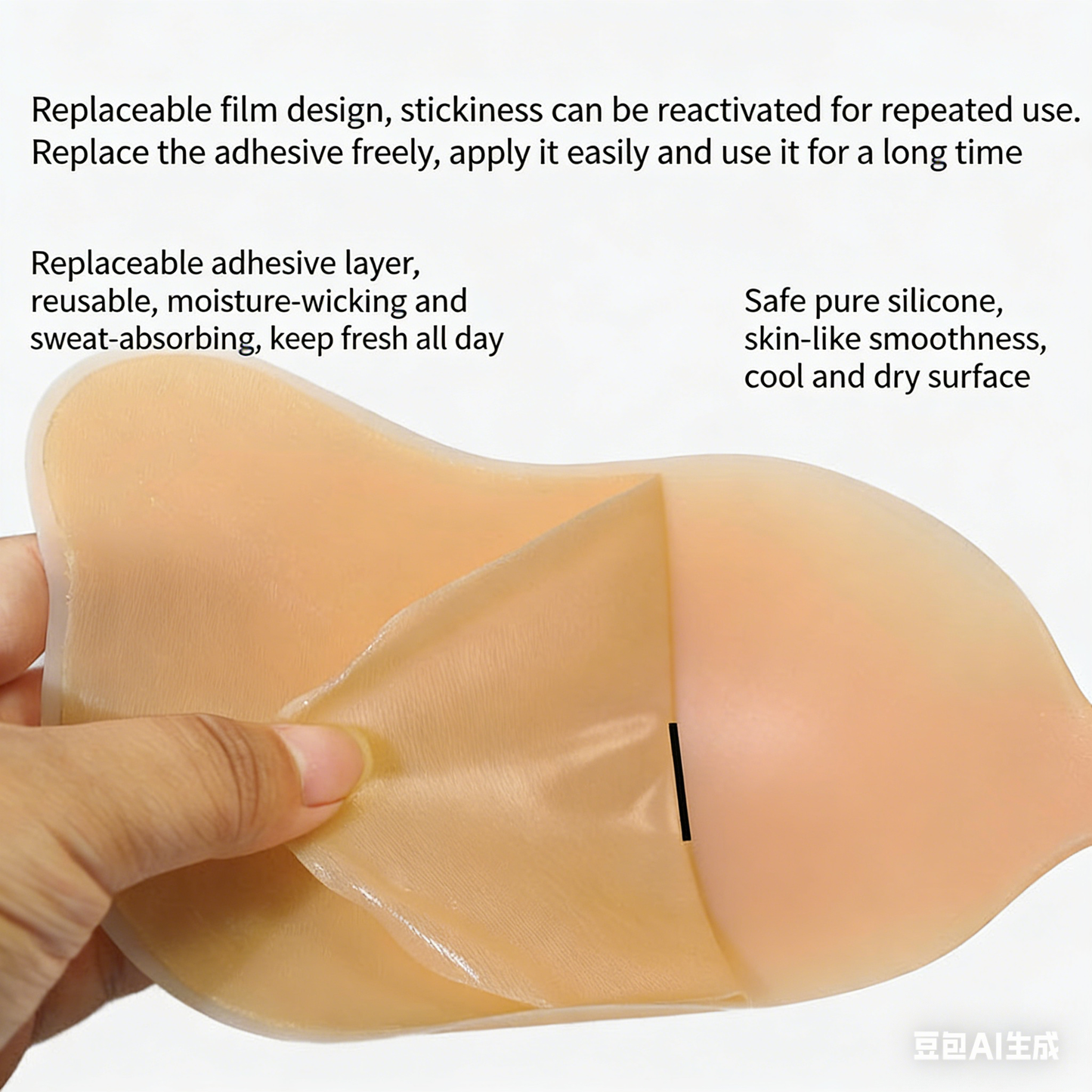 Matte Nipple Cover Factory in Stock Women's Backless and Traceless mango Shape Attachment Adhesive Silicone Bra