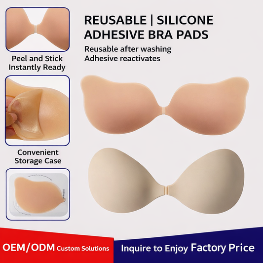 Matte Nipple Cover Factory in Stock Women's Backless and Traceless mango Shape Attachment Adhesive Silicone Bra
